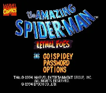 Amazing Spider-Man, The - Lethal Foes (Japan) screen shot title